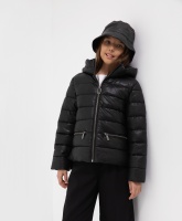 Куртка черная с капюшоном демисезонная Gulliver, школьная форма для девочек  фото, kupilegko.ru